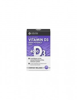 Agan Vitamin D3 4000iu - Συμπλήρωμα Διατροφής Βιταμίνης D, 30 ταμπλέτες
