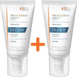 Ducray PROMO Melascreen UV Rich Cream Dry Touch Brown Spots Dry Skin Rich Cream SPF50+ Αντηλιακή Κρέμα Με Πλούσια Υφή 2x40ml