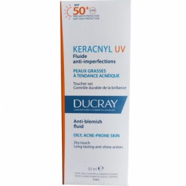 Ducray Keracnyl SPF50+ Λεπτόρρευστη Αντηλιακή Κρέμα Για Δέρμα Με Τάση Ακμής 50ml