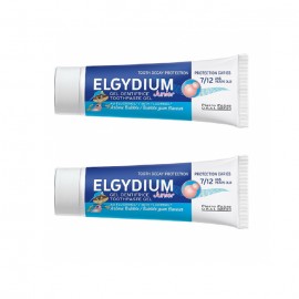 Elgydium Promo Junior Bubble Παιδική οδοντόκρεμα 1400ppm με γεύση Τσιχλόφουσκα 2x50ml -50% στο 2ο προϊόν