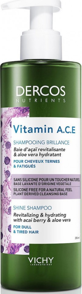 Vichy Dercos Vitamin A.C.E. Shine Shampoo Σαμπουάν Λάμψης 250ml