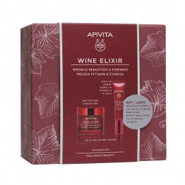 Apivita PROMO Wine Elixir Αντιρυτιδική Κρέμα Για Σύσφιξη & Lifting Πλούσιας Υφής Με Πολυφαινόλες Από Αμπέλια Σαντορίνης 50ml - ΔΩΡΟ Eye Lip Cream Αντιρυτιδική Κρέμα Lifting για τα Μάτια - Χείλη 15ml
