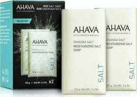 Ahava Kit Duo Double Moisturizing Salt Soap 2x100gr Μπάρα Σαπουνιού με Άλατα της Νεκράς Θάλασσας