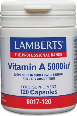 Lamberts Vitamin A in Sunflower Seed Oil 5000iu 120 κάψουλες