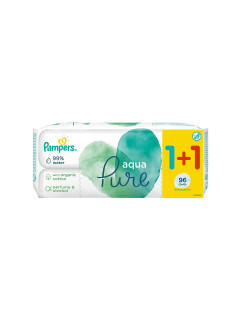 Pampers PROMO Pure Aqua Baby Wipes Μωρομάντηλα 2x48 Τεμάχια 1+1 ΔΩΡΟ