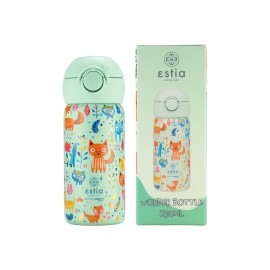 Estia Παιδικός Θερμός Wonder Bottle Save The Aegean 350ml Feline Foliage 01-23461