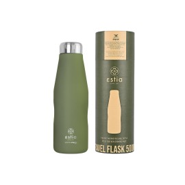 Estia Ανοξείδωτος Θερμός Travel Flask Save The Aegean 500ml Pine Green 01-12069