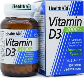 Health Aid Vitamin D3 2000iu 120 φυτικές κάψουλες