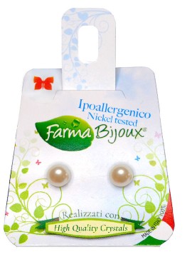 Farma Bijoux Υποαλλεργικά Σκουλαρίκια Cream Rose Πέρλα 8mm, 1 ζευγάρι