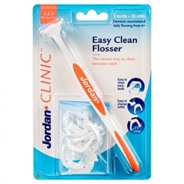 Jordan Easy Clean Flosser Οδοντικό Νήμα με Λαβή σε Γκρι χρώμα & 20τμχ Ανταλλακτικά Νήματος