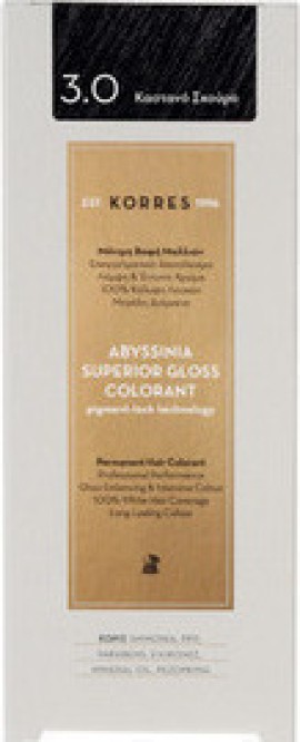 Korres Abyssinia Superior Gloss Colorant Βαφή Μαλλιών 3.0 Σκούρο Καστανό 50ml
