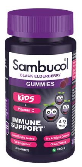 SAMBUCOL Black Elderberry Gummies For Kids + Vitamin C για την Ενίσχυση του Ανοσοποιητικού 30 Ζελεδάκια