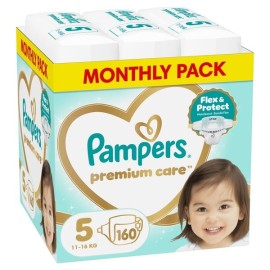 Pampers Premium Care Monthly Pack No.5 (11-16kg) Βρεφικές Πάνες 160τεμ