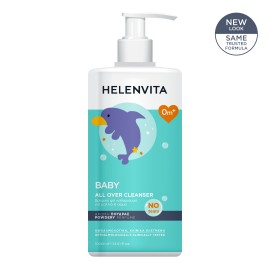 Helenvita Baby All Over Cleanser Perfume Talc Απαλό Σαμπουάν - Αφρόλουτρο Για Σώμα - Μαλλιά Με Ντισπένσερ 1000ml Sticker -40% Επί Της Τιμής