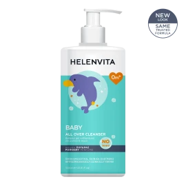 Helenvita Baby All Over Cleanser Perfume Talc Απαλό Σαμπουάν - Αφρόλουτρο Για Σώμα - Μαλλιά Με Ντισπένσερ 1000ml Sticker -40% Επί Της Τιμής