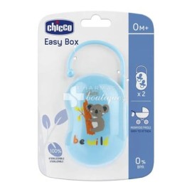 Chicco Easy Box Σιέλ Θήκη για 2 Πιπίλες 0m+ 1τμχ