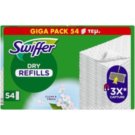 Swiffer Promo Dry Refills Giga Pack Ανταλλακτικά Πανάκια Καθαρισμού Δαπέδων 54τεμ