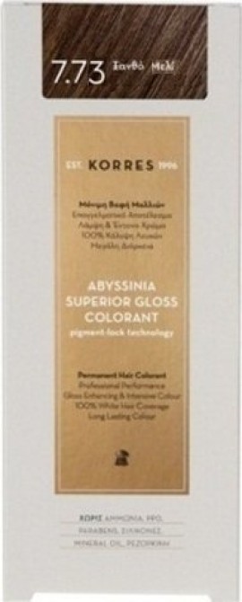 Korres Abyssinia Superior Gloss Colorant Βαφή Μαλλιών 7.73 Ξανθό Μελί 50ml