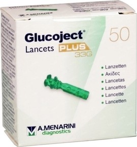 Menarini Glucoject Lancets Plus 33G Βελόνες Μέτρησης Σακχάρου 50τεμ