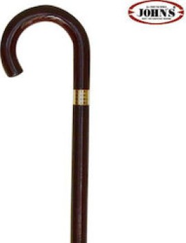 John’s Καφέ Μπαστούνι Στρογγύλο με Ξύλινη Λαβή Ταφ 90cm 26102