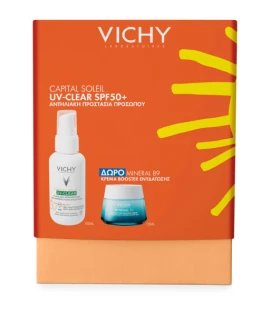 Vichy Capital Soleil Promo UV-CLEAR Αντηλιακό Προσώπου SPF50+ 40ml & Δώρο Mineral 89 Κρέμα Booster Ενυδάτωσης 15ml