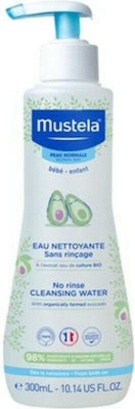 Mustela Bebe Eau Nettoyant sans Rinage Νερό Καθαρισμού χωρίς ξέβγαλμα, για το Πρόσωπο & τη Μηρογεννητική Περιοχή, 300ml