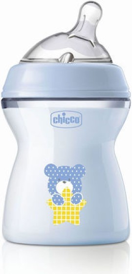 Chicco Πλαστικό Μπιμπερό Natural Feeling Κατά των Κολικών με Θηλή Σιλικόνης 250ml για 2+ μηνών Ciel Κωδικός: A60-81323-20