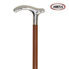 Johns Καφέ Μπαστούνι Ξύλινο με Μεταλλική Λαβή Ταφ 15281