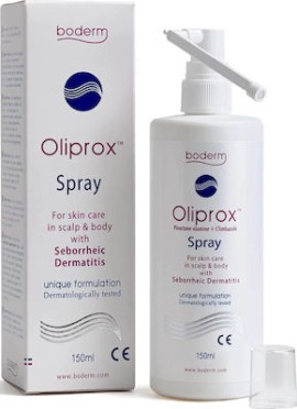 Boderm Oliprox Spray για την Αντιμετώπιση της Σμηγματορροϊκής Δερματίτιδας στο Τριχωτό της Κεφαλής & στο Σώμα 150ml