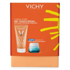 Vichy Capital Soleil Dry Touch SPF50+ Αντηλιακή Κρέμα Προσώπου 50ml & Δώρο Mineral 89 Κρέμα Booster Ενυδάτωσης 15ml