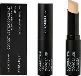 Korres Activated Charcoal Corrective Stick Concealer SPF30 ACS1 Διορθωτικό Concealer Υψηλής Κάλυψης 3,5ml