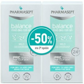 Pharmasept Balance Mild Deo Αποσμητικό 24h σε Roll-On Χωρίς Αλουμίνιο 2x50ml