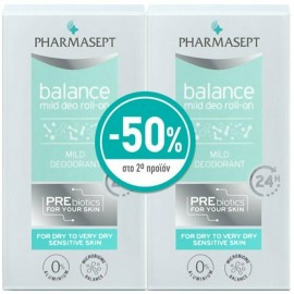 Pharmasept Balance Mild Deo Αποσμητικό 24h σε Roll-On Χωρίς Αλουμίνιο 2x50ml