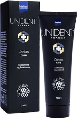 Intermed Unident Pharma Detox Care Λευκαντική Oδοντόπαστα Mε Eνεργό Άνθρακα 75ml