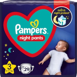 Pampers Night Pants No 3 Πάνες Βρακάκι Νυκτός Μέγεθος 3 (6kg-11kg), 29τεμ
