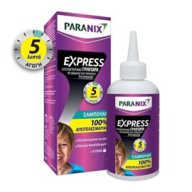 Paranix Express 5 Λεπτά Αντιφθειρικό Σαμπουάν 200ml+Δώρο Ειδικό Χτενάκι
