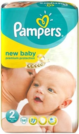 PAMPERS NEW BABY MINI No2 (3-6kg) 56τμχ