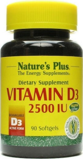 Natures Plus Vitamin D3 2500 IU 90 μαλακές κάψουλες