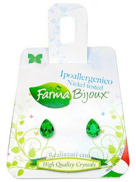 Farma Bijoux Υποαλλεγικά Σκουλαρίκια Drop Σταγόνα Πράσινη 6mm