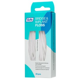 TE PE Bridge And Implant Floss Νήμα Καθαρισμού Γεφυρών & Εμφυτευμάτων, 30 Τεμάχια