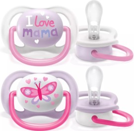 Philips Avent Ultra Air Ορθοδοντική Πιπίλα Σιλικόνης I Love Mama 0-6m 2τμχ