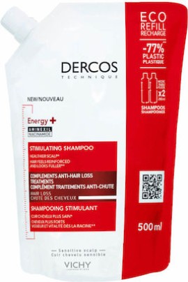 Vichy Dercos Energy+ Anti-Hair Loss Σαμπουάν κατά της Τριχόπτωσης για Όλους τους Τύπους Μαλλιών Refill 500ml
