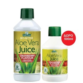 OPTIMA ALOE VERA JUICE CRANBERRY 1lt + ΔΩΡΟ ΕΠΙΠΛΕΟΝ 500ml