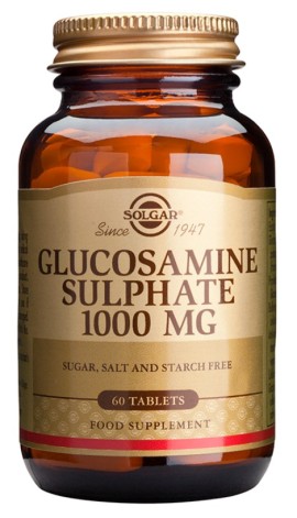 Solgar Glucosamine Sulphate 1000mg Συμπληρώματα Διατροφής Θεϊικής Γλουκοζαμίνης 60 Ταμπλέτες