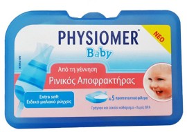 Physiomer Baby Nasal Aspirator Ρινικός Αποφρακτήρας για Βρέφη & 5 Προστατευτικά Φίλτρα