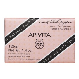 Apivita Natural Soap Σαπούνι με Τριαντάφυλλο & Μαύρο Πιπέρι 125g