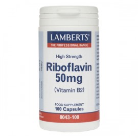Lamberts B-2 Riboflavin 50mg Ριβοφλαβίνη Για Την Υγεία Ματιών, Μαλλιών & Νυχιών, 100 Κάψουλες