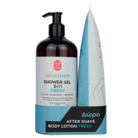Wise Men Shower Gel 3 in 1 Fresh Αφρόλουτρο με Αντιμικροβιακό Παράγοντα 500ml & Δώρο After Shave Body Lotion Fresh Ενυδατική Λοσιόν Σώματος 200ml