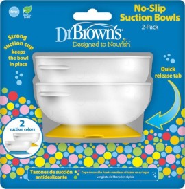 Dr. Browns No-Slip Suction Bowls Αντιολισθητικό Μπολ Φαγητού με Βεντούζα 2 τεμαχίων