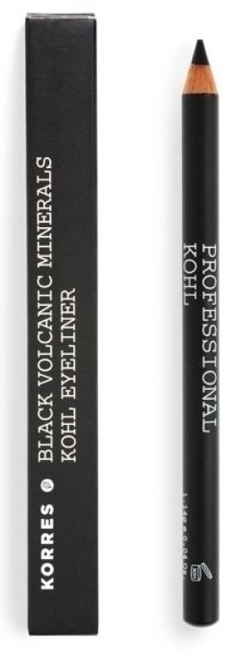 Korres Black Volcanic Minerals Professional Kohl Eyeliner Μολύβι Ματιών με Μαλακή Υφή για το Εσωτερικό των Ματιών Μαύρο  1.14gr